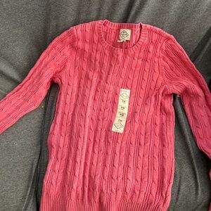 St John’s Bay Petite Medium Cable knit sweater pink